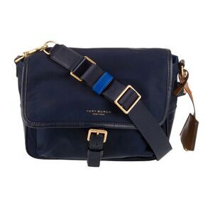 Tory Burch Perry nylon shoulder/crossbody purse bag blue colorblock